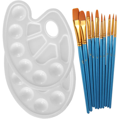 Blue paintbrush and Tray palette set