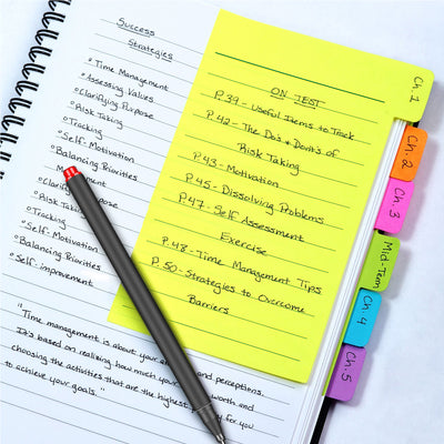 Divider Sticky Ruled Notes Journals and 10 Color Fineliner Pen